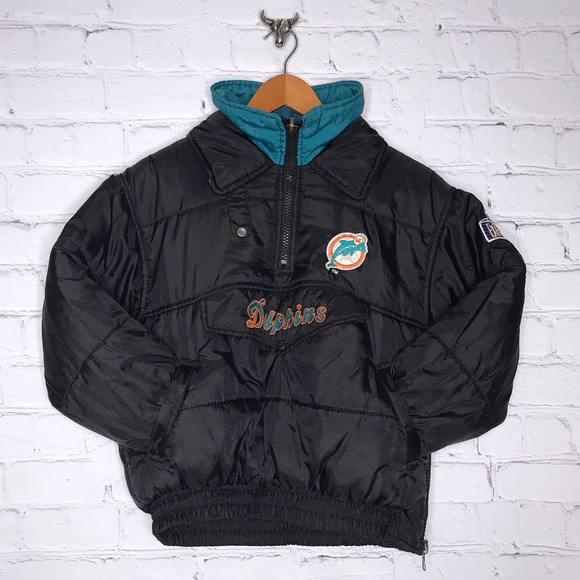 Vintage 90s Youth Reversible ProPlayer Puffer Coat Miami Dolphins NFL Football - Picture 11 of 12